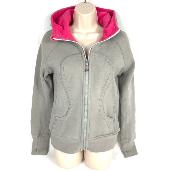Lululemon Gray & Pink Scuba Hoodie Zip Sweater 6 - Picture 2 of 13